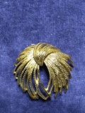 Monet Gold Tone Brooch