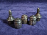 Individual Sterling Silver Salt & Pepper Shakers and Sterling Tops