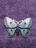 Enameled Butterfly Pin