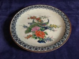 Decorative Ceramic Oriental Plate with Peacock