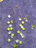 Plastic Beaded Necklace and Earrings