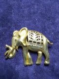 Gold tone and Rhinestone Elephant