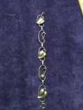 Silver Bracelet with Leaf Designs