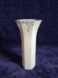 Porcelain Lenox Vase with Reticulated Top