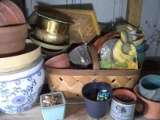 MSS-Cooler, Decorative Ceramic and Brass Planters-MUST TAKE ALL-PICK UP ONLY