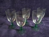 Collection 5 Green Stemmed Glasses