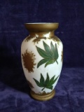 Antique Hand painted Venetian Satin Vase