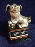 Decorative Ceramic Foo Dog with Stand