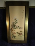 Framed Oriental Print-Partridges