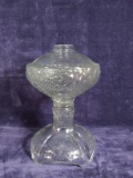 Vintage Oil Lamp with Raised Flower Detail
