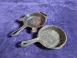 Pair Salesman Sample Cast Iron Frying Pans