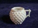 Antique Milk Glass Hobnail Miniature Demitasse Cup