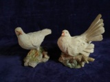 Pair Resin Dove Figures signed Mark Roberts
