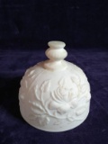 Vintage Milk Glass Satin Butter Dome Top with Rose Detail