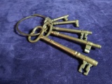 Collection 5 Brass Jailhouse Keys