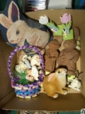 Assorted Easter Decor and Rabbits