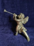 Resin Angel Playing Trumpet-Shelf Sitter