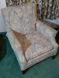 Upholstered Arm Chair w/ Flame Stitch Upholstery