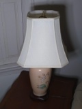 Decorative Porcelain Lamp with Flower Motif