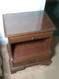 Vintage Cherry 2 Drawer Side Table By Kling