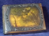 Antique Hinged Storage Box with Scene of Black Forest