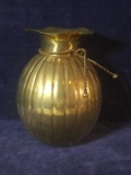 Decorative Brass Vase w/ Brass Rope