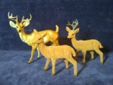 Collection 3 Vintage Felt & Plastic Christmas Deer
