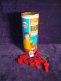 Vintage Educational Building Blocks w/ Container