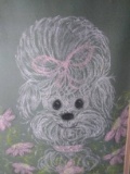 Framed & Double Matted Chalk - Poodle