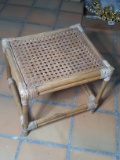 Rattan Footstool and Woven Plant Stand