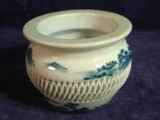 Vintage Hand painted Imari Blue and White Decorated Vase