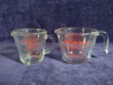 Collection 2 Glass Pyrex Measuring Cups