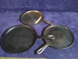Collection 3 Cast Iron Griddle Frying Pans