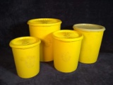 Vintage Tupperware Yellow Canister Set