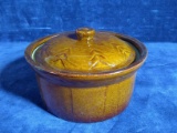 Contemporary Glazed Terra Cotta Covered Cooking Dish