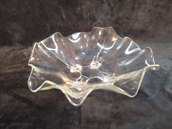 Vintage Ruffled Edge Footed Bowl