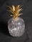 Crystal and Glass Pineapple Covered Bowl