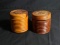 Pair Hand Turned Wooden Trinket Boxes