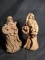 Pair Resin Santa Figurines