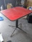Collection 9 Red Square Laminate Metal Base Round Table
