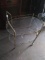 Vintage Glass and Metal 2 Tier Rolling Cart