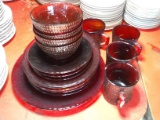 Glass Luncheon Set-16 pcs Ruby Red