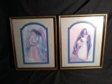 Pair Framed Prints-Angels