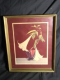 Vintage Framed Print-Trumpet Flower