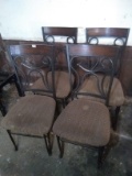 Collection 4 Contemporary Upholstered Metal and Wood Chairs