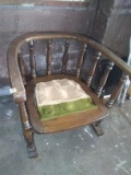 Antique Oak Barrel Chair