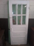 Vintage 6 Glass Pane Over 3 Panel Door