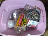 BL-Glass Storage Jars, Pencils, Lamp with Tub