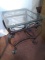 Contemporary Metal & Glass Top End Table