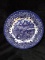 English Blue Decorated Ironstone Plate, Red River